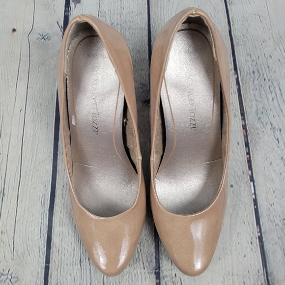 MARCO TOZZI | faux patent leather neutral heels pumps - Picture 3 of 10